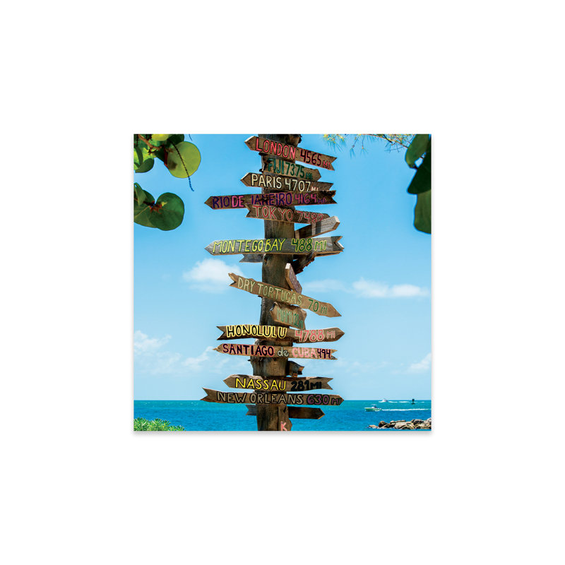 «Key West Directional Sign», impression sur verre acrylique