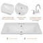 Ensemble de meuble-lavabo multifonctionnel avec portes et tiroir 30 po avec cadre et panneau de fibres à densité moyenne, gris-121018349