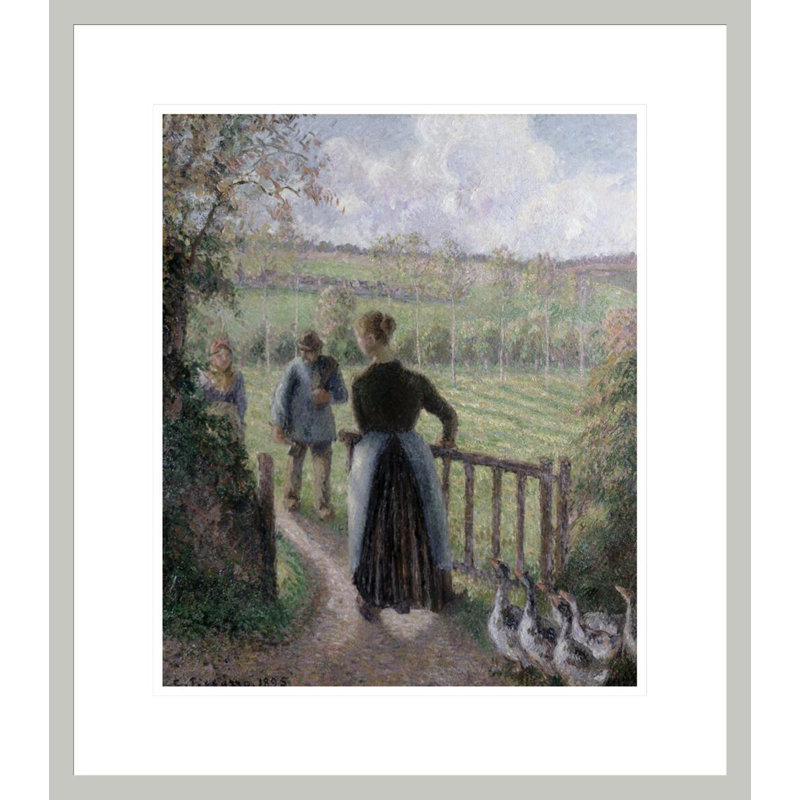 La femme aux oies par Camille Pissarro, 20.23" H x 17.75" W
