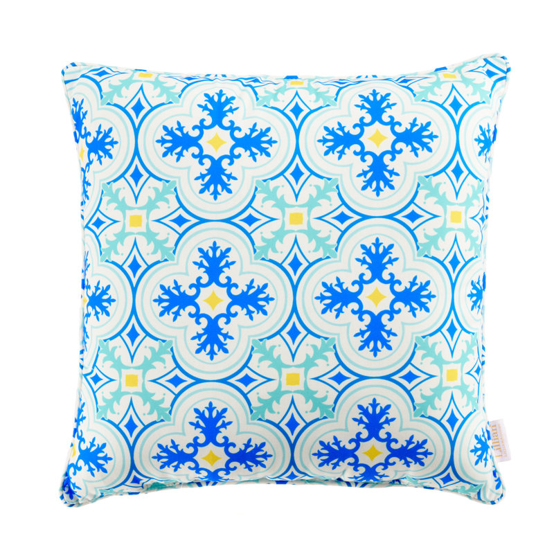 Lillian Reversible 20x20" Throw Pillow, Turquoise Tile