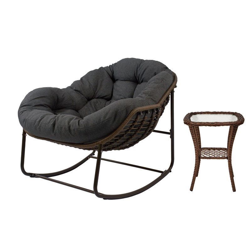 Ensemble de chaises berçantes Bayou Breeze Carson, Gris foncé