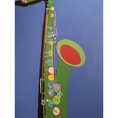 Saxophone On Blue by Sue Graef