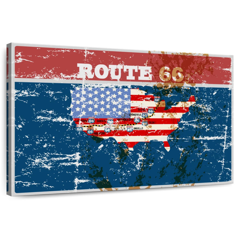 Drapeau américain Aliaz Route 66 - grunge