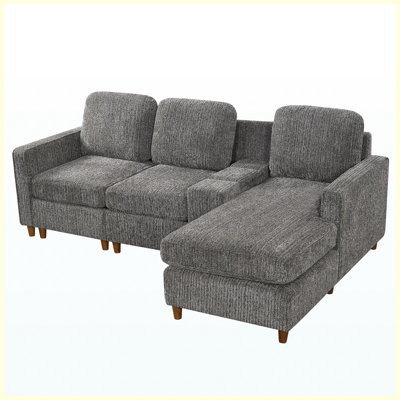 3-Seater Chenille Modern Sofa Tufted