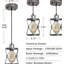 Mini-luminaire suspendu rustique réglable en forme de cage en argent pour café, vestibule - E26, base industrielle avec espace intérieur gris, sous-sol, luminaire encastré
