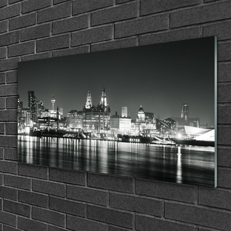 Houses City Water - Unframed Photograph on Glass