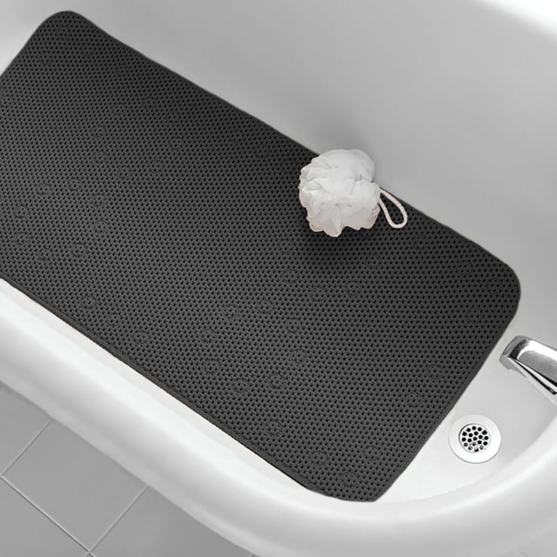 Tapis de douche antidérapant en mousse avec ventouses, Noir