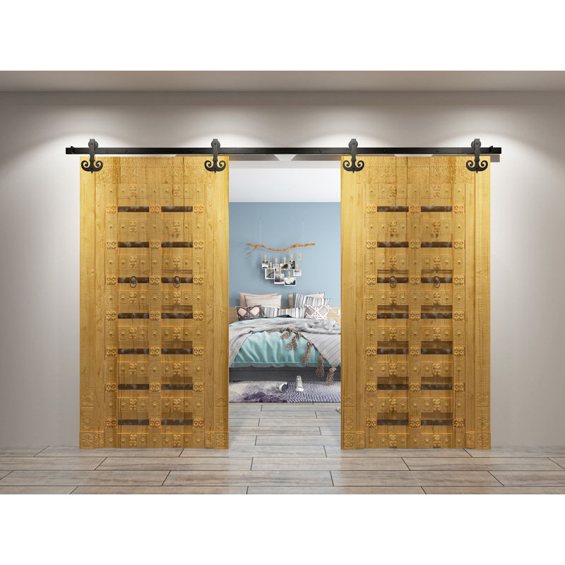 Ensemble de quincaillerie de porte de grange standard à double rail, 72 po