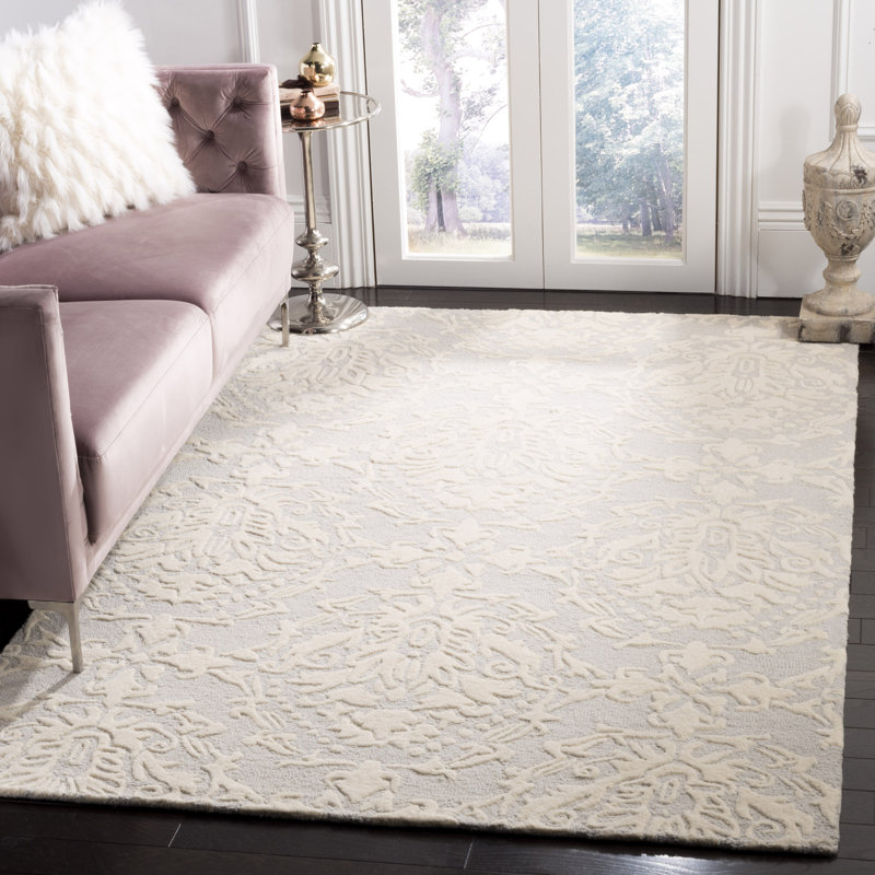 Tapis en laine touffeté à la main Keyesport Blossom, Rectangle 5 pi x 8 pi
