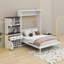 Queen Size Murphy Bed With Storage Cabinet, Wine Rack, Glass Holder, Drawers And LED Strip-1329471183