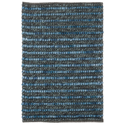 Ferrera Striped Handwoven Dark Blue Rug