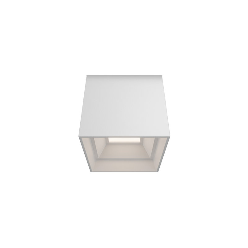 Downtown Square Dimmable LED Outdoor Flush Mount With Built In Color Temperature Switch from 3000K/3500K/4000K, 4000, White
