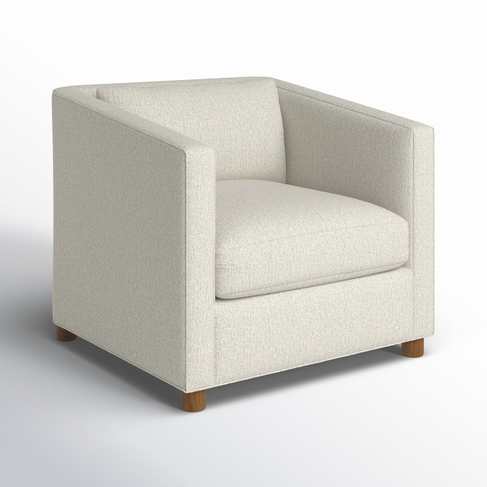 Emilie Upholstered Chair and a Half, Nomad Snow Crypton® Chenille, Oak