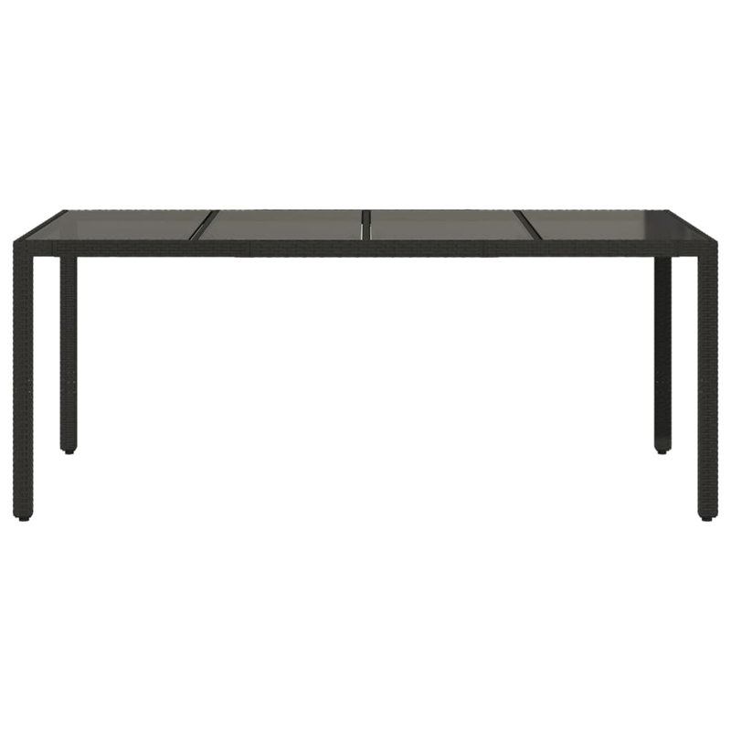Hollaman Rectangular Outdoor Dining Table , 190cm cm W 90cm cm D, Black