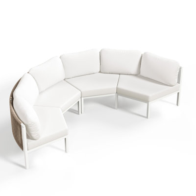 4 - Person Aluminum Modular Outdoor Patio Set with Cushions