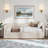 Upholstered Extendable Daybed With Trundle,Twin To Kingdesign Fabric Sofa Bed With Storage Drawers