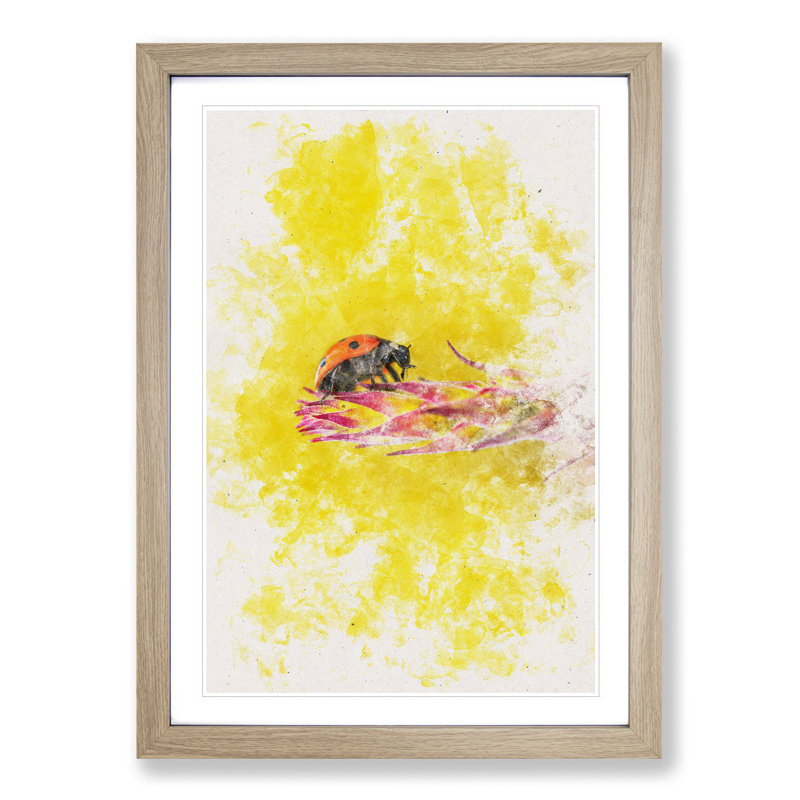 Ladybird - Picture Frame Painting Print, Oak Framed, 63cm H x 45cm W x 2cm D