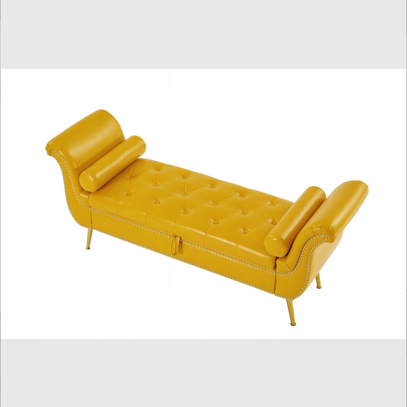 Banc de rangement rabattable, Jaune