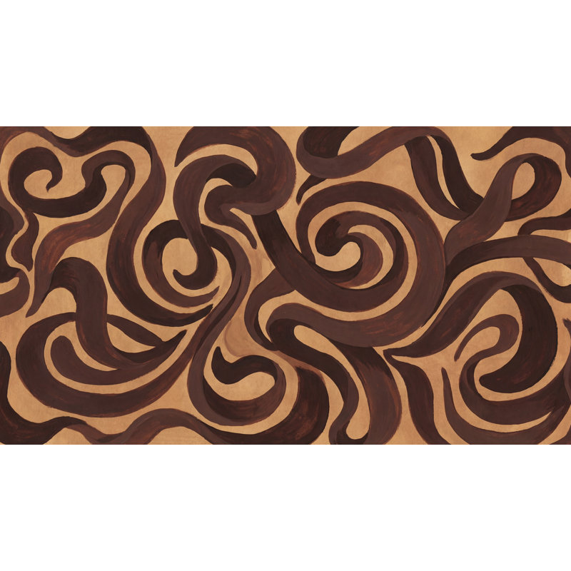 Murale abstraite moderne à motif de tourbillons abstraits, Peler et coller, 200 po x 120 po