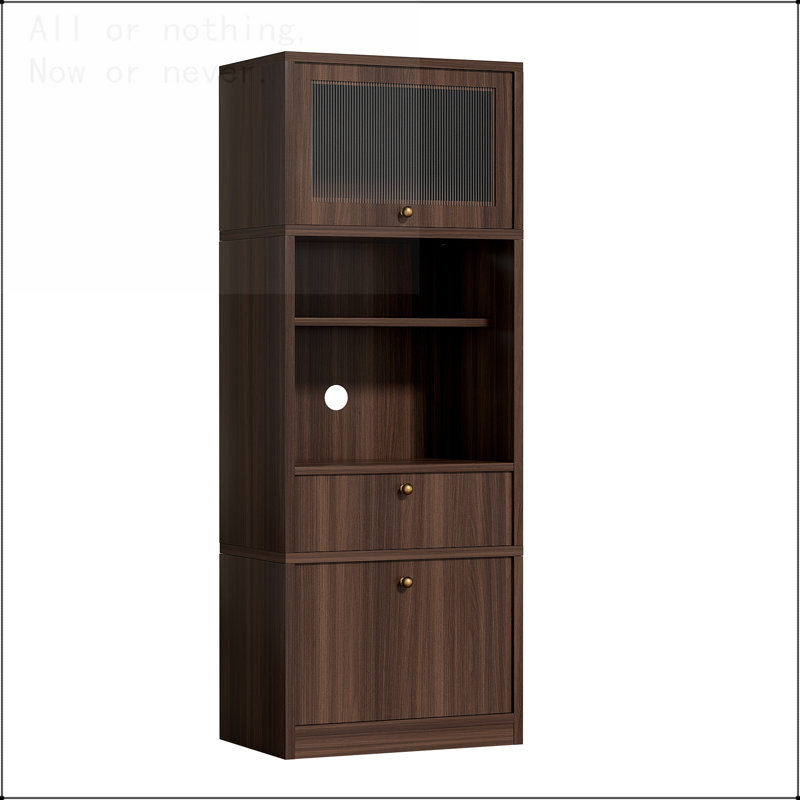 Armoire garde-manger de 71 po de hauteur avec tablettes réglables et ensemble anti-basculement, Noyer