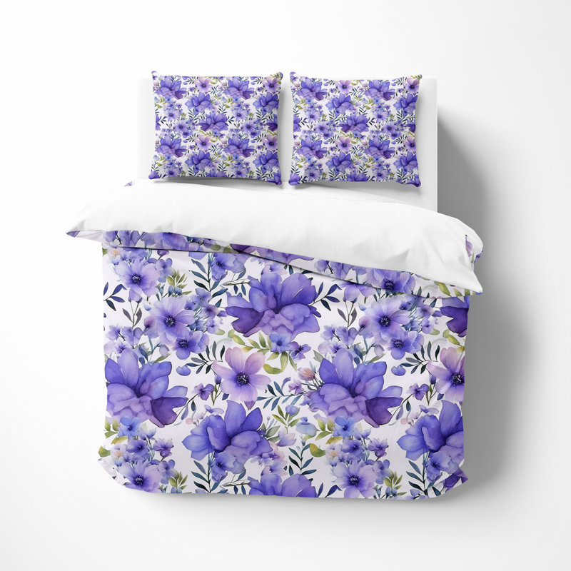 Floral Duvet Cover, Twin Duvet Cover + 1 Queen Sham