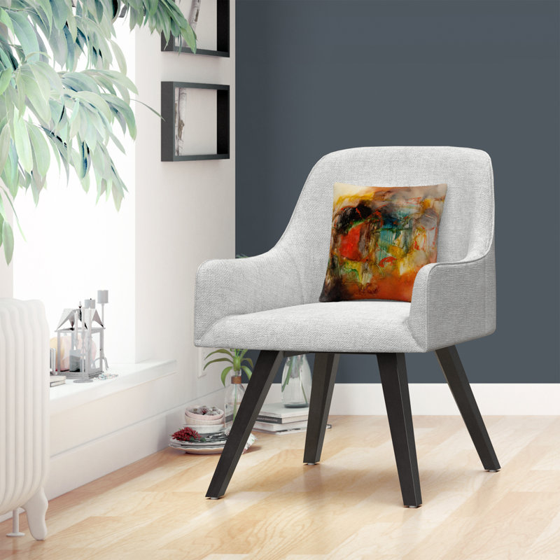 Abstract Multicolor Polyester Square Throw Pillow 16x16