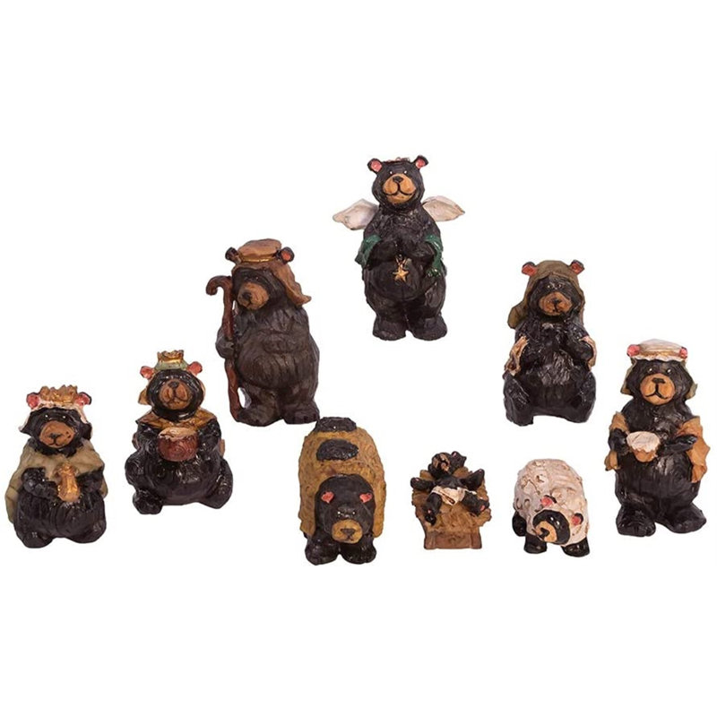 Kurt Adler 4-Inch Resin Bear Nativity Set of 9