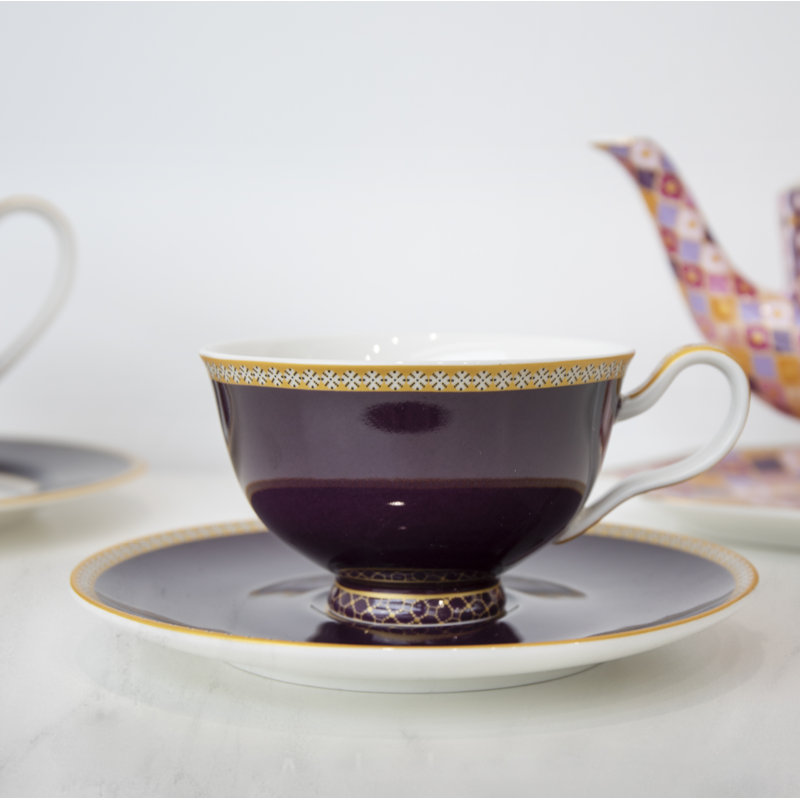 Teas & C's Kasbah Porcelain Teacup and Saucer, Violet