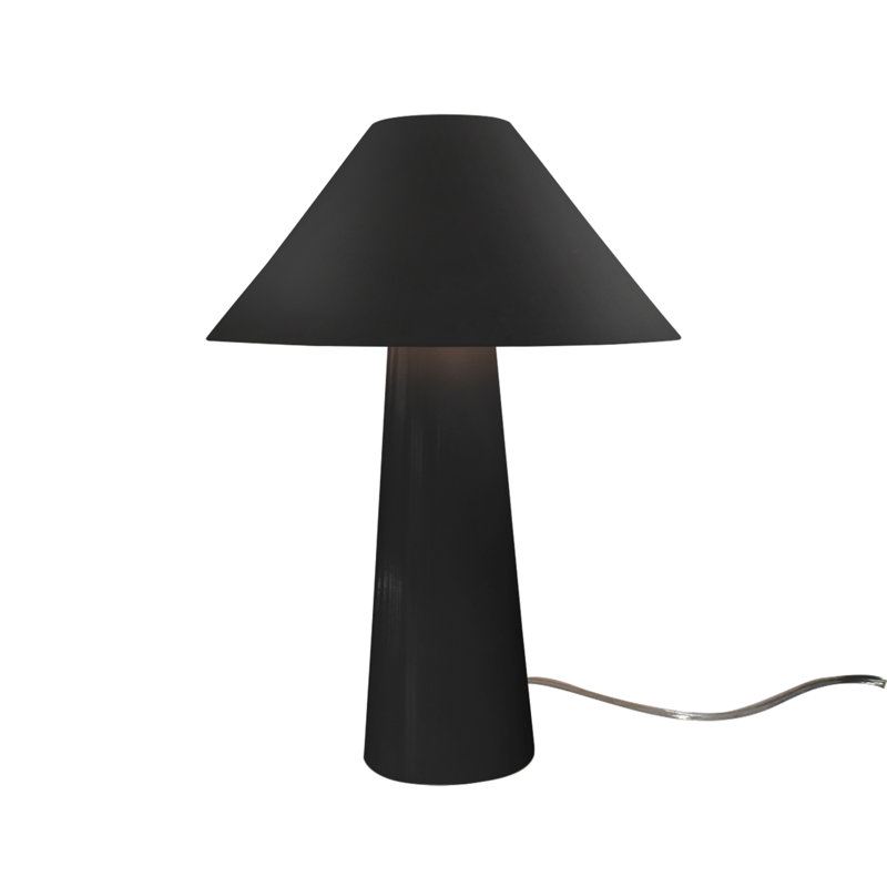 Lampe de table en céramique Caroldine, Noir brillant / blanc mat