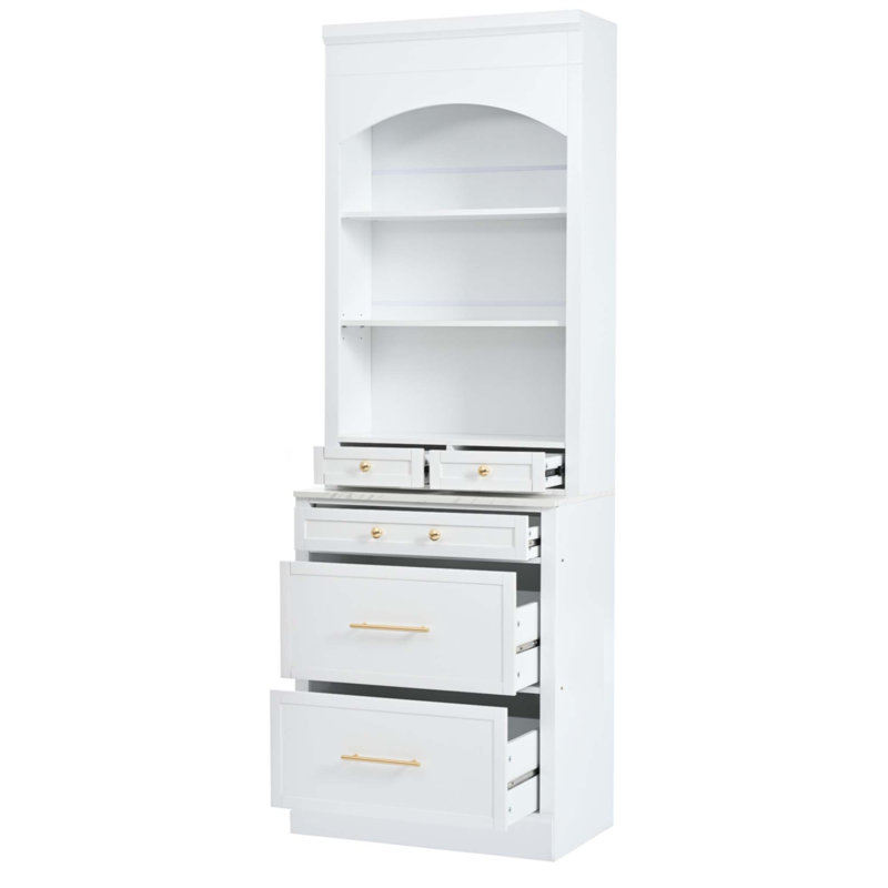 Garde-manger moderne de 83,7 pouces de hauteur, Blanc