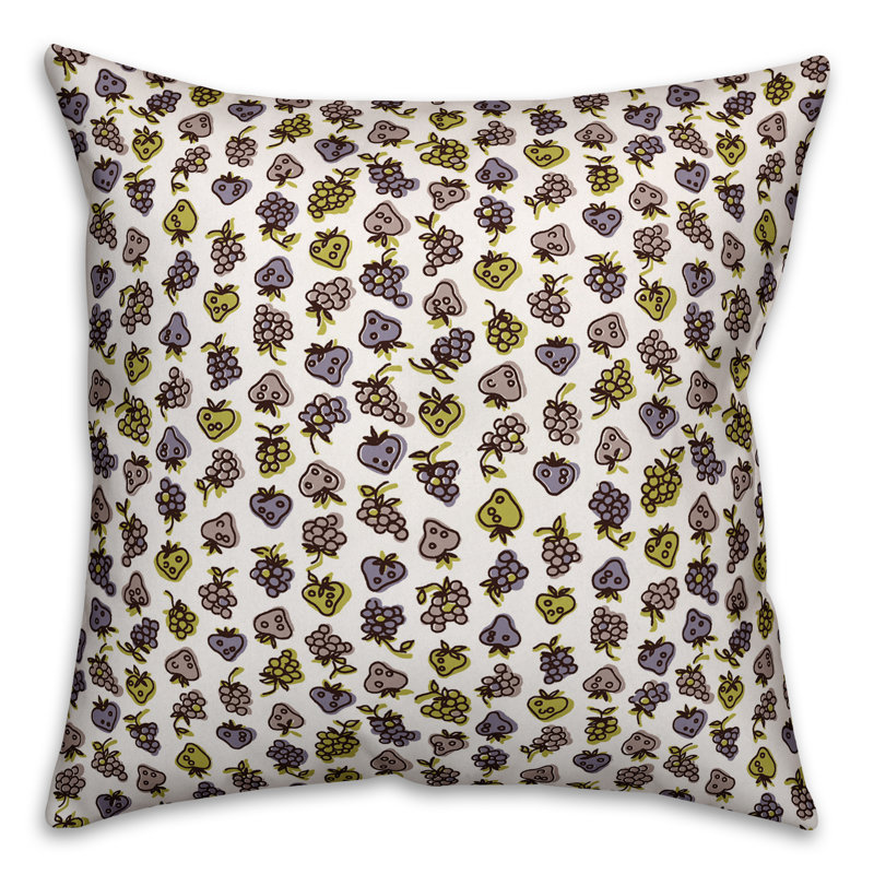  Housse de coussin Fruit, 16 po x 1 po, Mauve