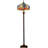 Tiffany Style Stained Glass Floor Lamp With Handcrafted Wisteria And Rose Flower Design, 16-Inch Wide Shade, 63-Inch Height