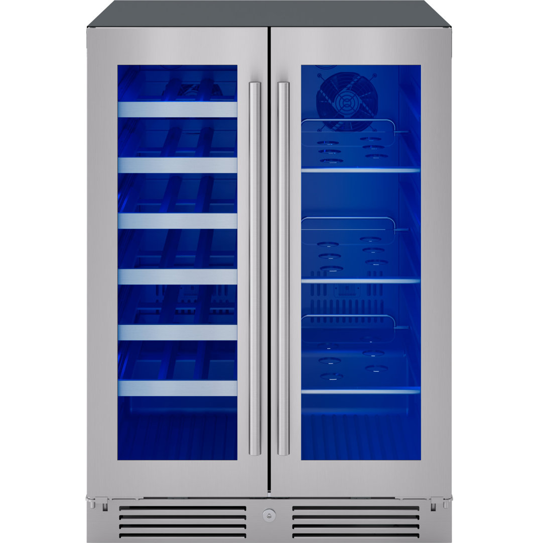 Zephyr Presrv 24" 21-Bottle and 64-Can Dual Zone Wine and Beverage Cooler Zephyr