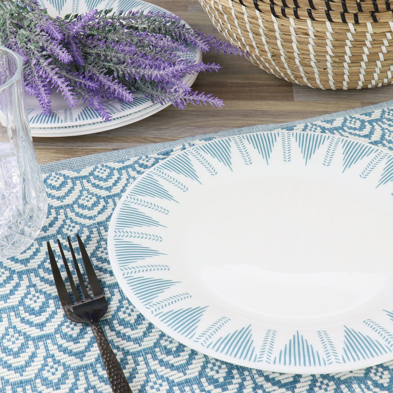 Assiette plate en verre trempé 10 po, ensemble de 4