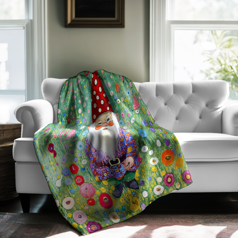 Couverture fantaisiste en sherpa 1 pièce Whimsical Woodland Wanderer, L 60 po x L 80 po