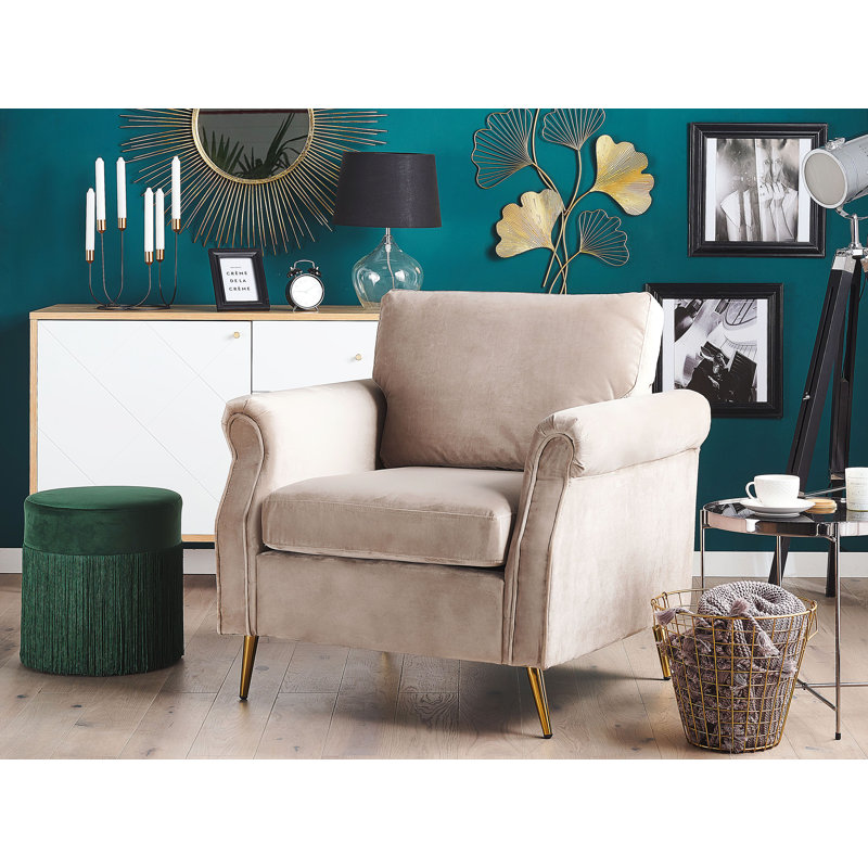 Amaya Velvet Armchair, Taupe