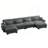 Versatile U-Shaped Covey with Movable Ottomans and Plush Pillows-2066598240