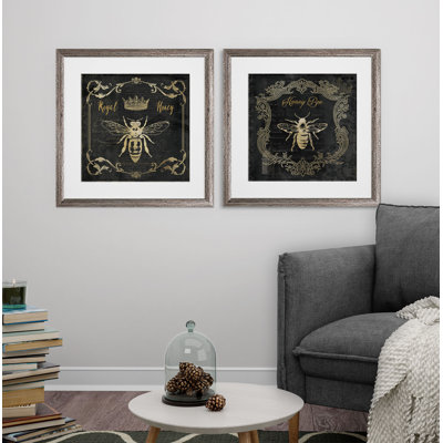 Royal Honey Bee I - ensemble de 2 reproductions d'art graphique