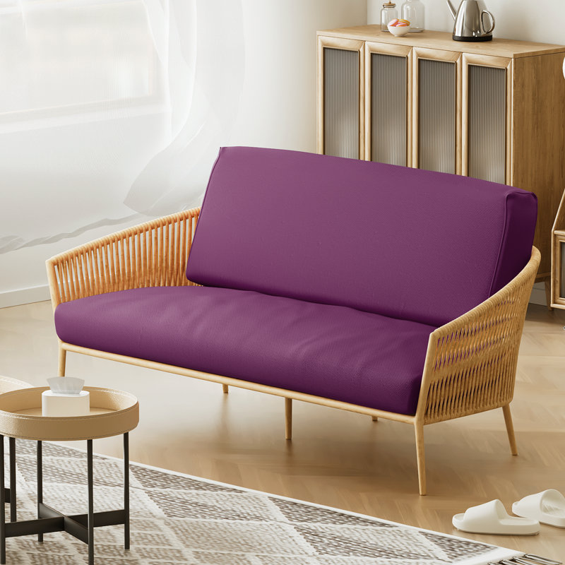 Housse pour canapé-lit réversible en tissu de polyester réversible avec fermeture à glissière 3 côtés, Simple, Bourgogne