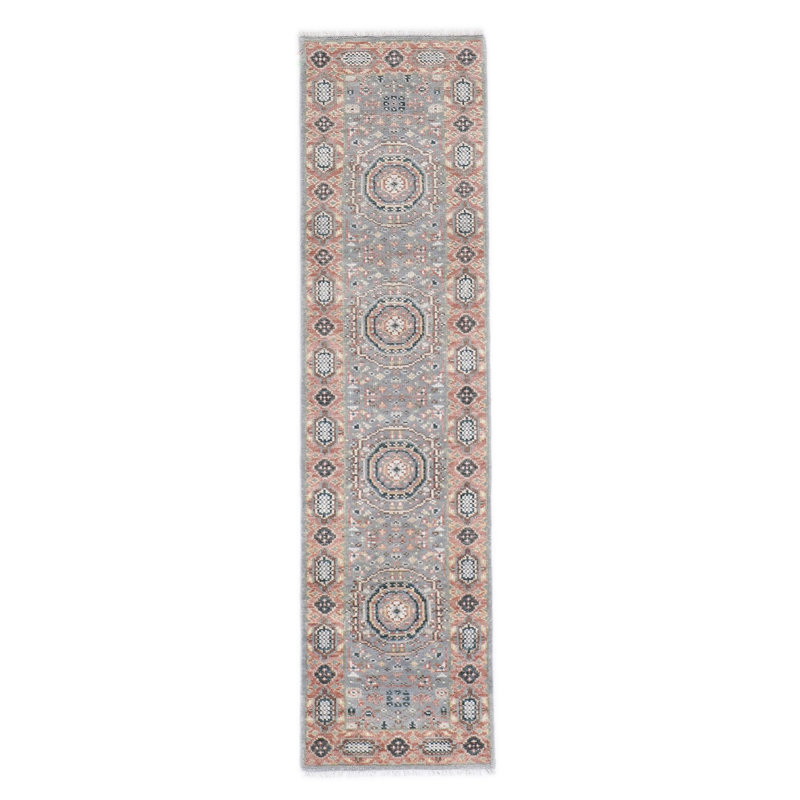 Tapis de couloir gris 2 pi 7 po x 10 pi 1 po Oushak