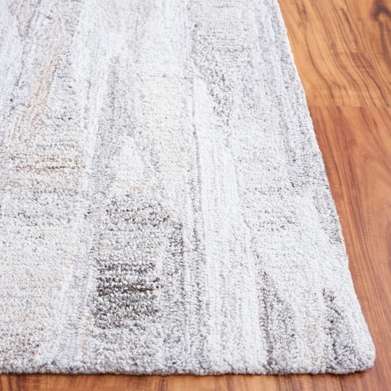 Raashid Abstract Hand Tufted Performance Abstract Rug, Square 6'