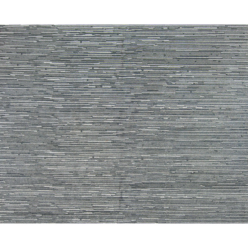 Hand Knotted Area Rug in Gray/White, Rectangle 8' x 10'
