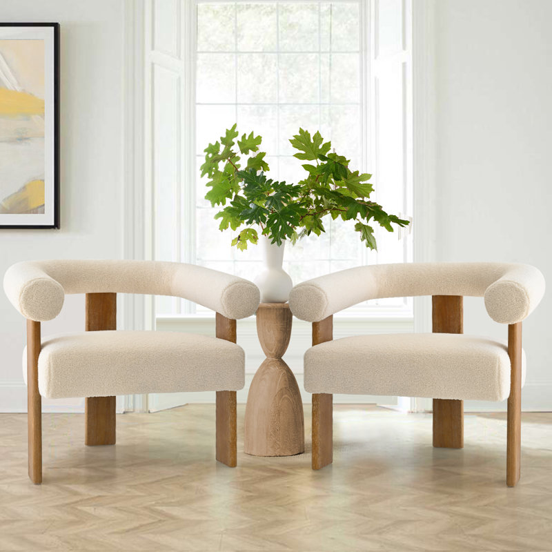Zhenja 31" W Upholstered Tight Back Accent Chair (Set of 2) 