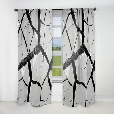 Rideaux en velours moderne et obscurcissant Cleora noir et blanc - obscurcissant - 1 panneau