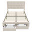 Emanuell Linen Upholstered Platform Bed with 2 Drawers, Storage Bed Frame With Tufted & Height-Adjustable Headboard-673121296-778547797