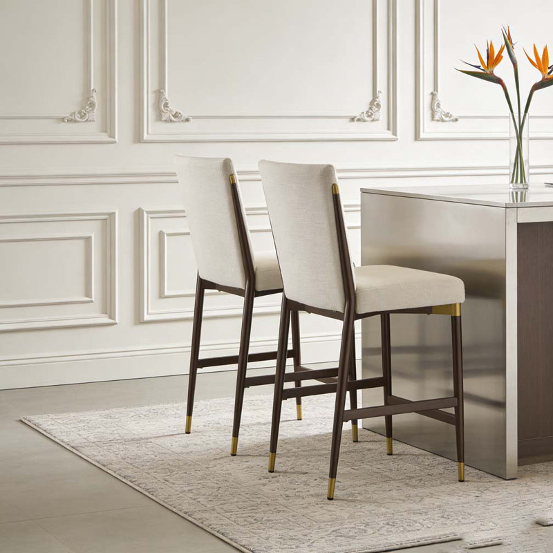 TABOURET DE COUPLE MODERNE, Brun + beige