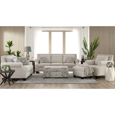 2-Piece Chair & Ottoman Set In Largo Pearl