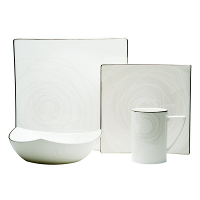 Red Vanilla Orbit 16 Piece Bone China Dinnerware Set, Service for 4