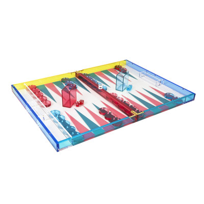 Lucite Tizo Acrylic Backgammon & Checkers Set