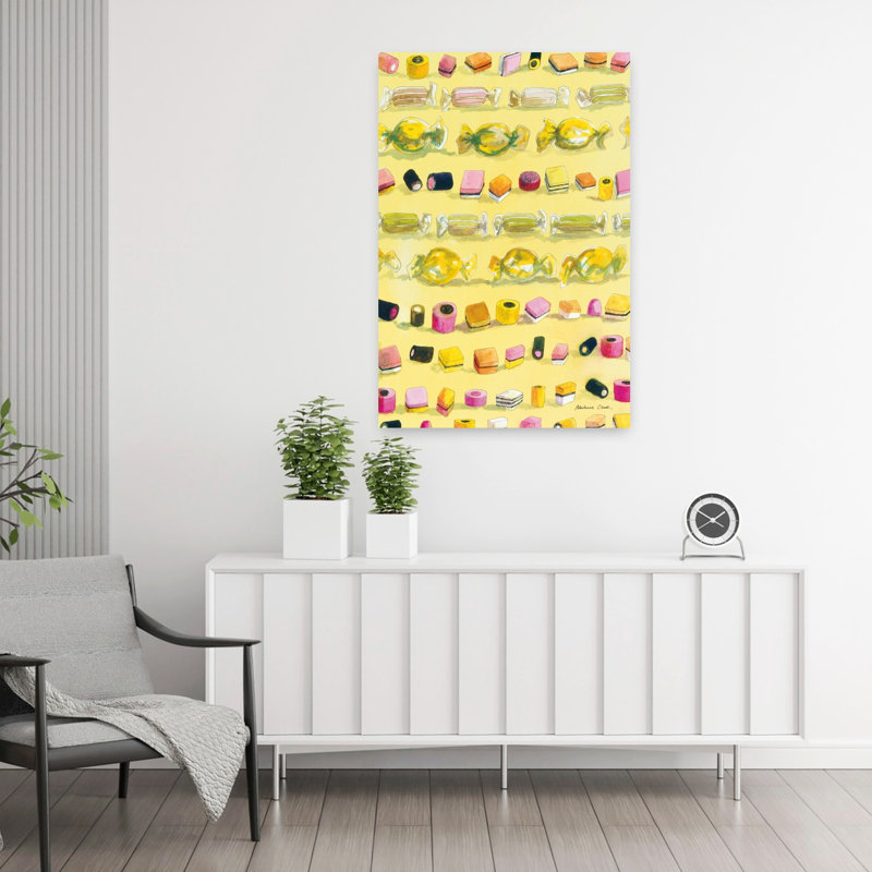 Art mural bonbon contemporain, H 36 po x l 24 po